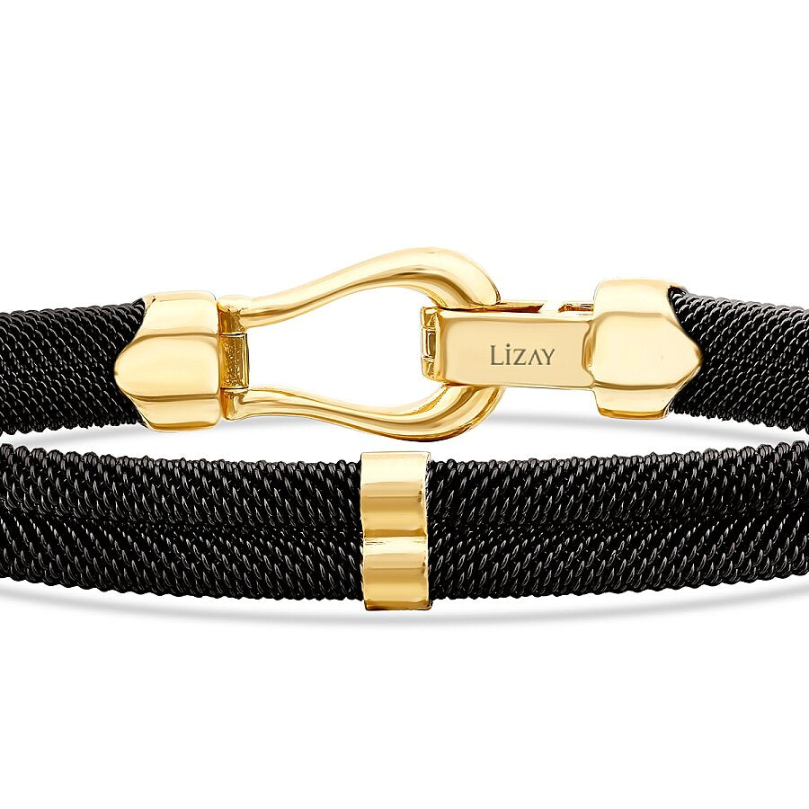 Gold Round Detailed Men's Bracelet
