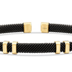 Gold Detailed Black Men's Bracelet