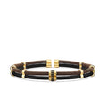Gold Double Row Stone Detailed Men's Bracelet