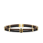 Gold Double Row Stone Detailed Men's Bracelet