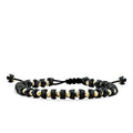 Gold Bead Detailed Black Men's Bracelet