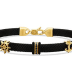 Gold Anchor and Rudder Detailed Men's Bracelet