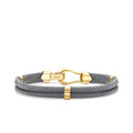 Gold Clasp Round Detailed Men's Bracelet