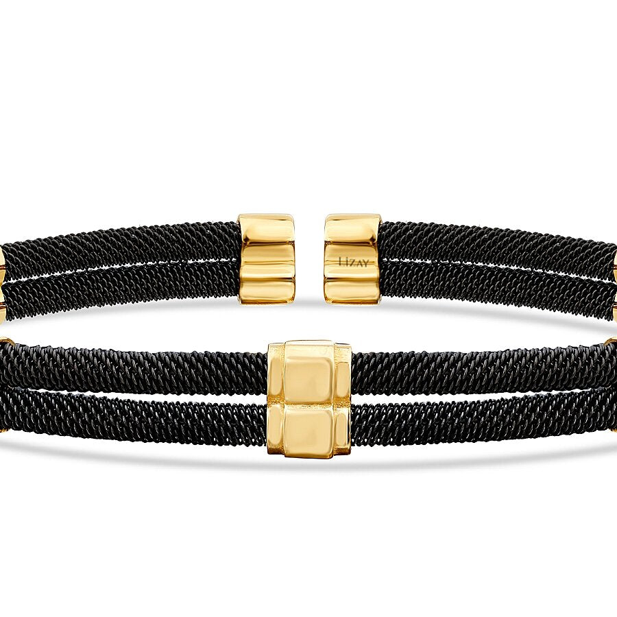 Gold Square Detailed Men's Bracelet