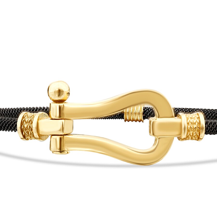 Gold Clasp Patterned Men's Bracelet