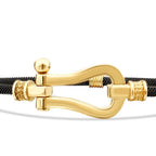 Gold Clasp Patterned Men's Bracelet
