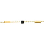 Gold Black Square Detailed Men's Bracelet