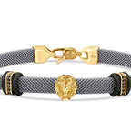 Gold Lion Figurine Men's Bracelet