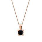 0,23 Carat Black Stone Solitaire Necklace