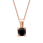 0,23 Carat Black Stone Solitaire Necklace