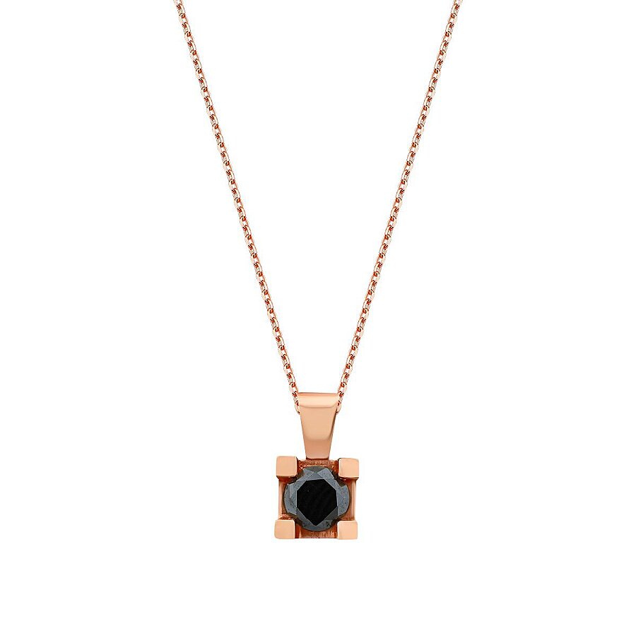 0,46 Carat Black Stone Solitaire Necklace