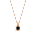 0,46 Carat Black Stone Solitaire Necklace