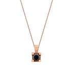 0,46 Carat Black Stone Solitaire Necklace