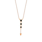 0,59 Carat Black Stone Dangle Necklace