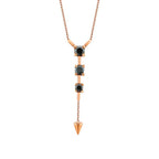 0,59 Carat Black Stone Dangle Necklace
