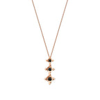 0,09 Carat Black Stone Tria Necklace