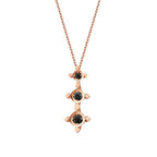 0,09 Carat Black Stone Tria Necklace