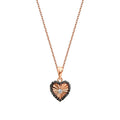 0,13 Carat Diamond Black Stone Heart Necklace