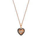 0,13 Carat Diamond Black Stone Heart Necklace