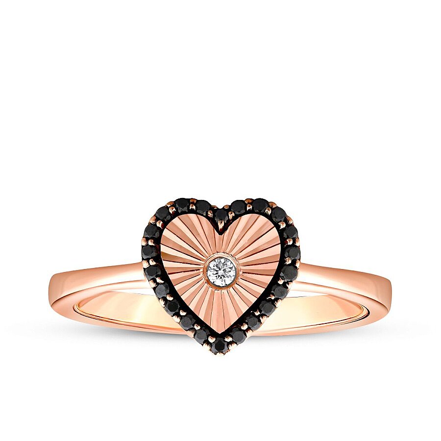 0,15 Carat Diamond and Stone Heart Ring