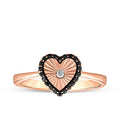 0,15 Carat Diamond and Stone Heart Ring
