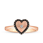 0,15 Carat Diamond and Stone Heart Ring
