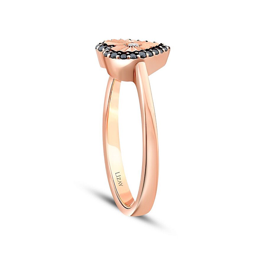 0,15 Carat Diamond and Stone Heart Ring