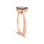 0,15 Carat Diamond and Stone Heart Ring