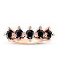 0,65 Carat Black Stone Five Stone Ring