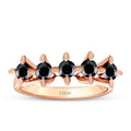 1,94 Carat Black Stone Five Stone Ring