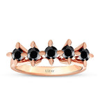 1,94 Carat Black Stone Five Stone Ring