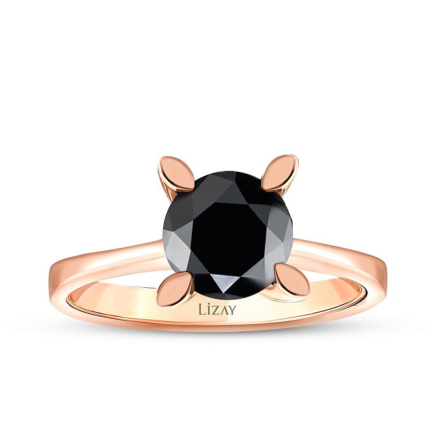 1,26 Carat Black Stone Solitaire Ring