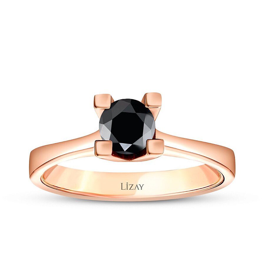 1,34 Carat Black Stone Solitaire Ring