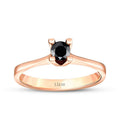 0,23 Carat Black Stone Solitaire Ring