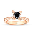 0,51 Carat Black Stone Solitaire Ring