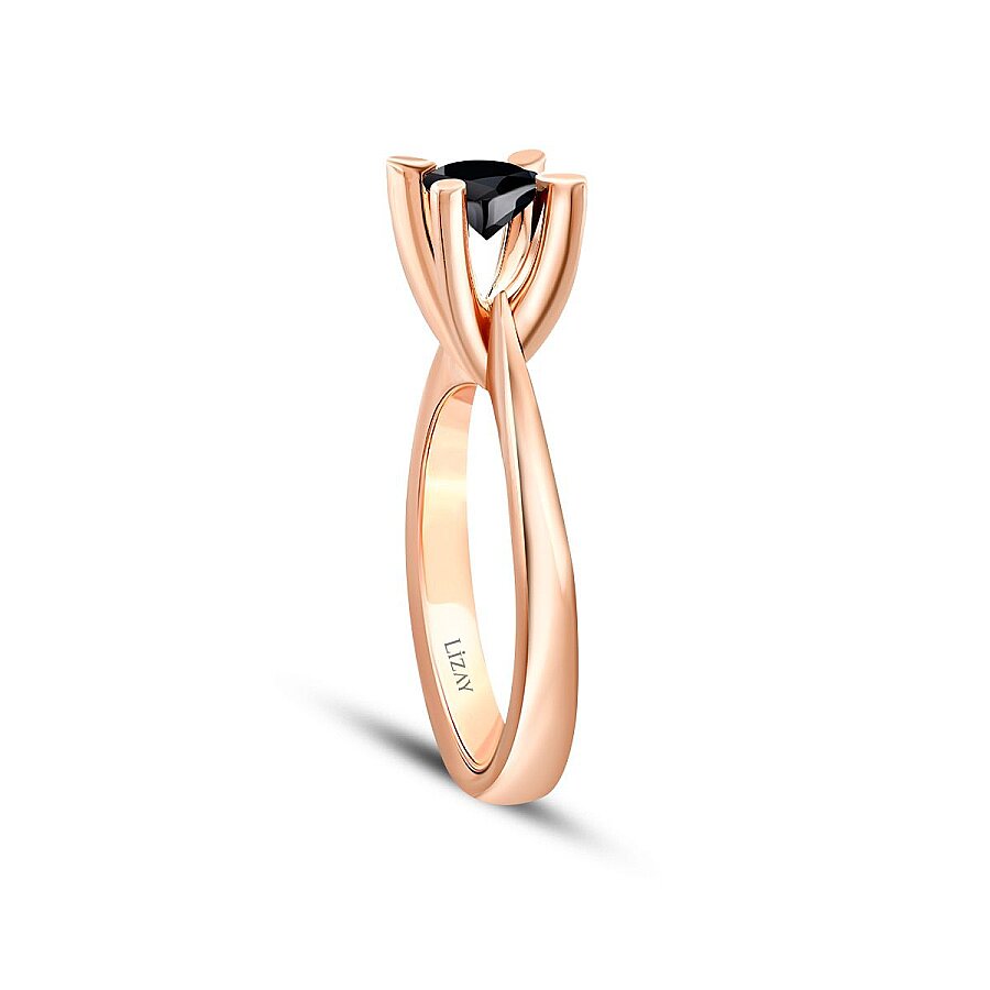 0,51 Carat Black Stone Solitaire Ring