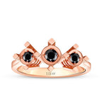0,13 Carat Black Stone Effect Tria Ring