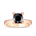 0,42 Carat Black Stone Solitaire Ring