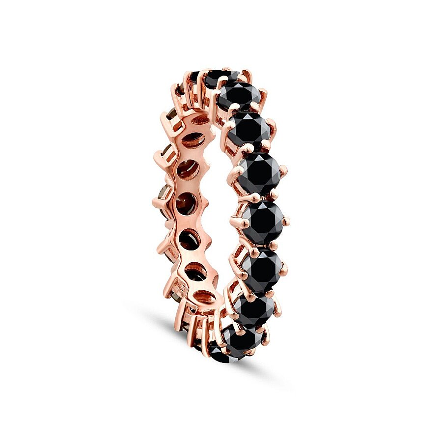 1,80 Carat Black Stone Eternity Ring
