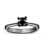 0,41 Carat Black Stone Solitaire Ring