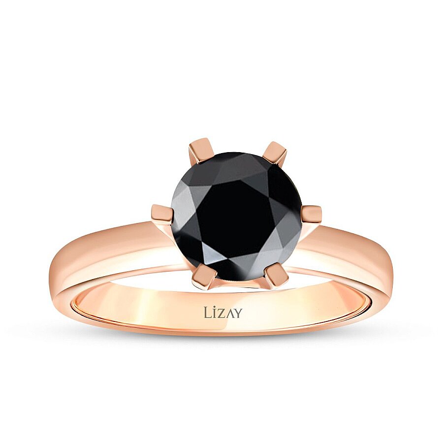 1,37 Carat Black Stone Solitaire Ring