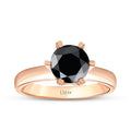 1,37 Carat Black Stone Solitaire Ring