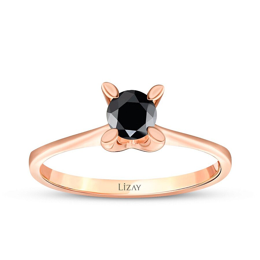 0,29 Carat Black Stone Solitaire Ring