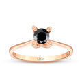 0,29 Carat Black Stone Solitaire Ring