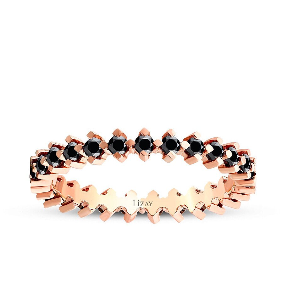 0,78 Carat Black Stone Eternity Ring