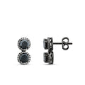 1,85 Carat Diamond Black Stone Earring