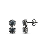 1,85 Carat Diamond Black Stone Earring