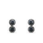 1,85 Carat Diamond Black Stone Earring
