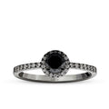 0,47 Carat Diamond Black Stone Ring