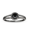 0,58 Carat Diamond Black Stone Ring